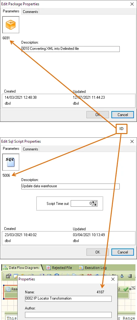 Getting ETL Object ID