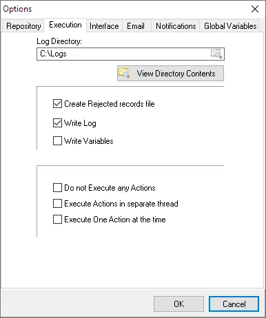 ETL log directory