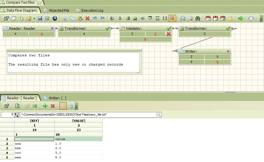 Compare records in two files workflow