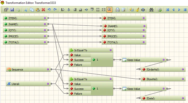 Keep Value function setup in transformation editor