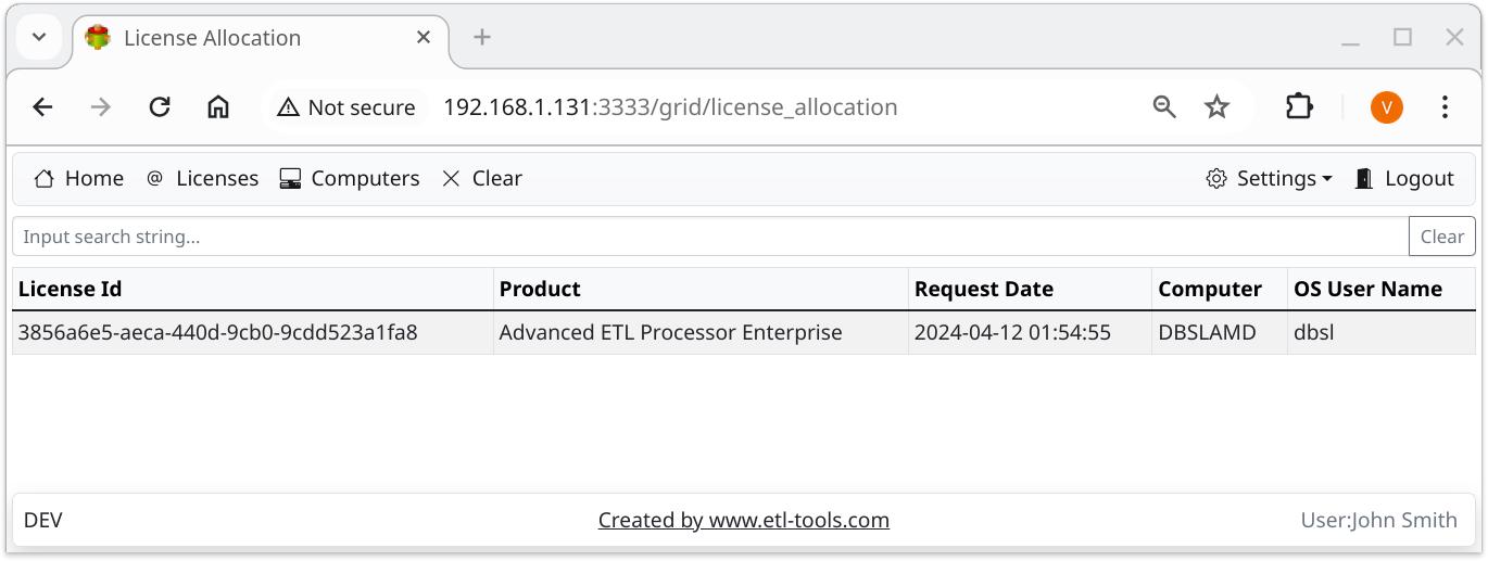 License allocation