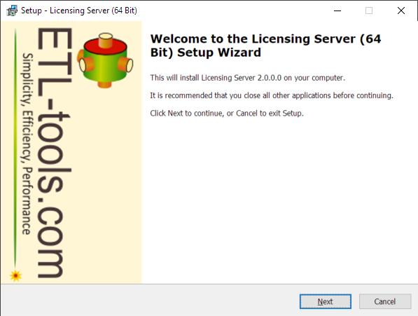 Licensing Server Setup Wizard