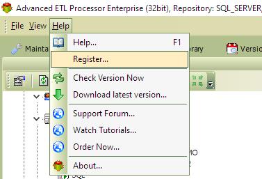 Registration menu