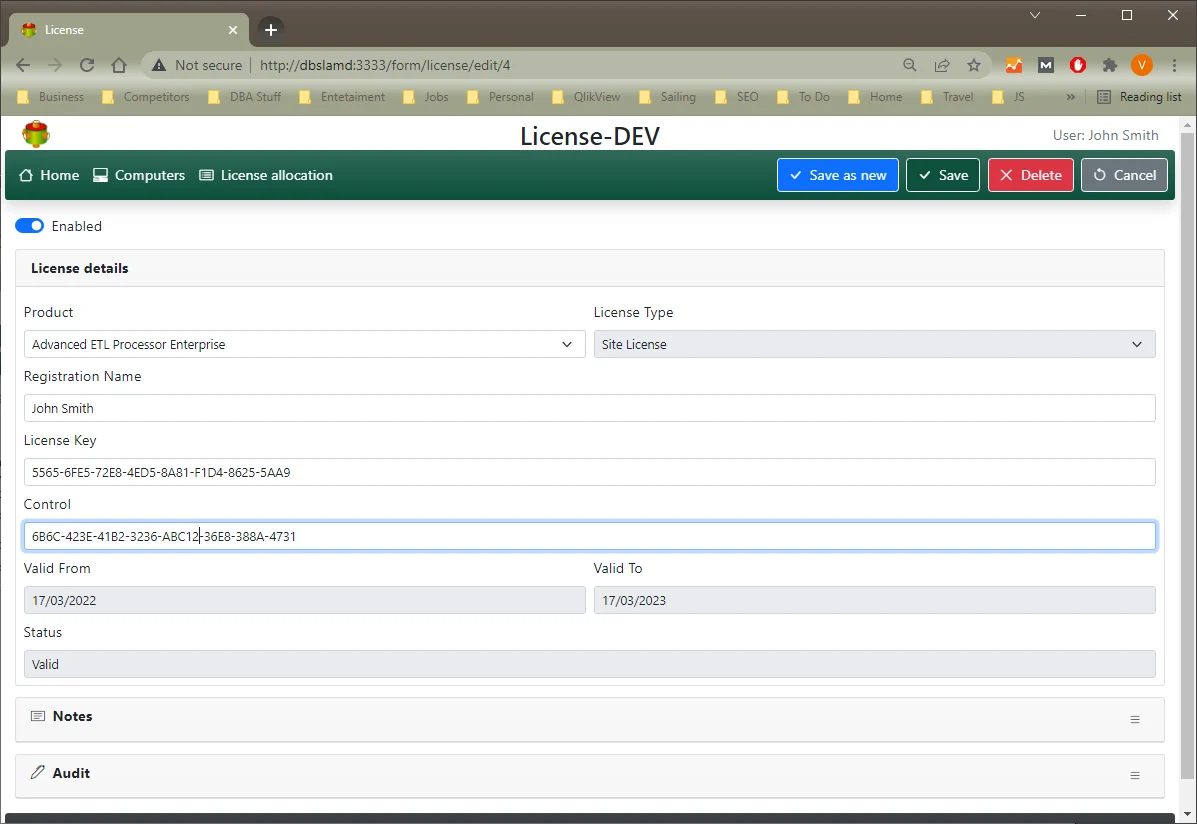 licensing server add license