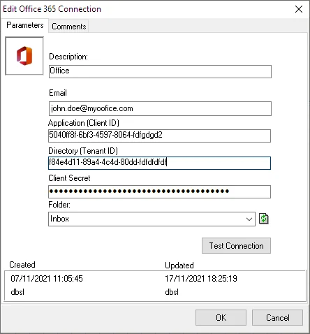 office365 connection