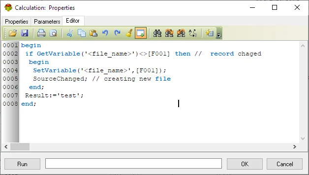 File name calculation for dynamic Excel output