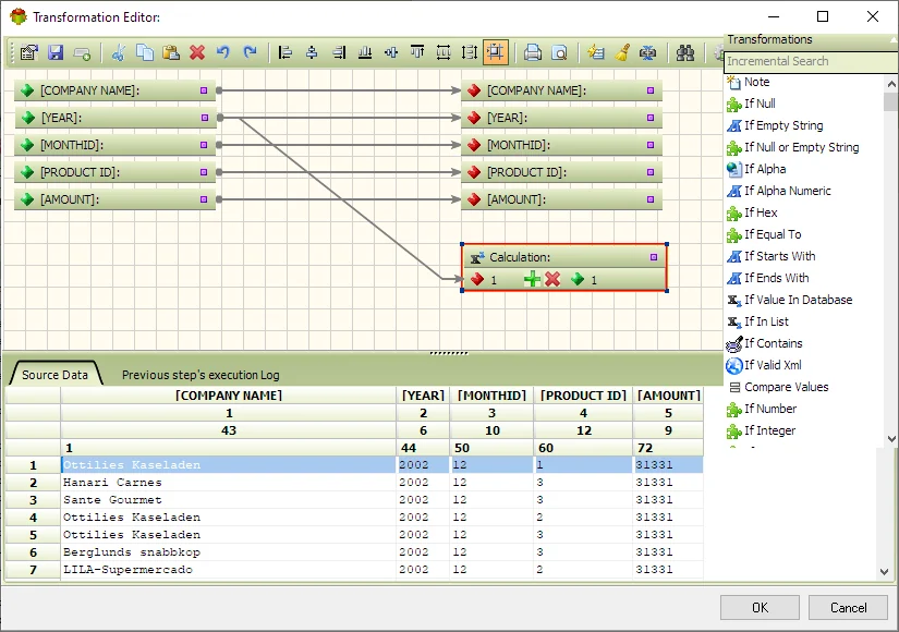 Transformation for dynamic Excel file creation