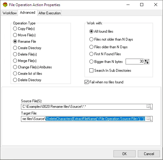 File operation for removing spaces from file names