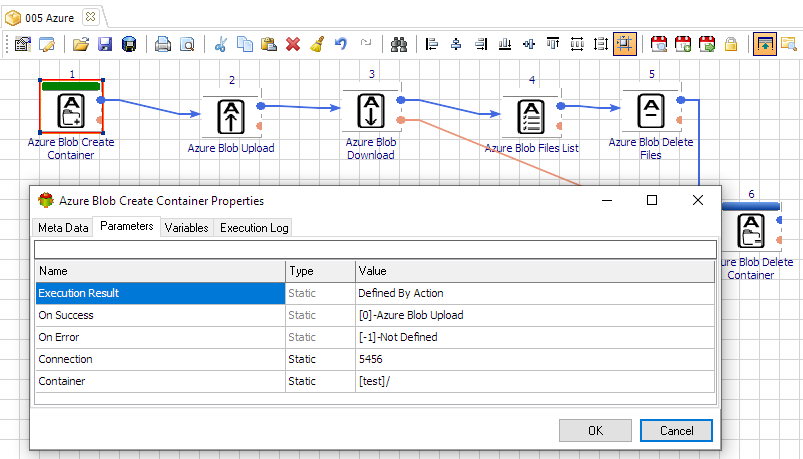 Automatically Create Azure Blob Container Without Writing Code workflow in Advanced ETL Processor