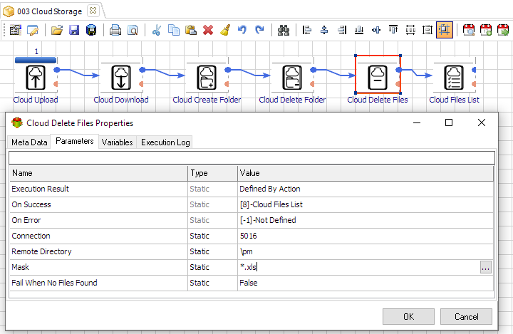 Automatically Delete HiDrive Files workflow in Advanced ETL Processor