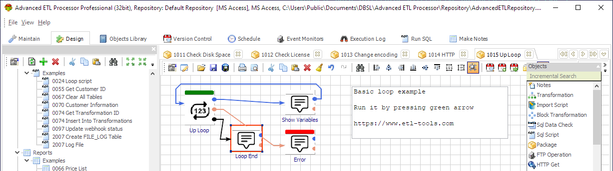 ETL automation with Advanced ETL Processor