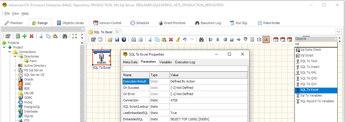 SQL to Excel Export Automation with Advanced ETL Processor