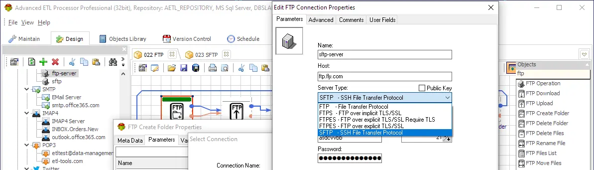 what is SFTP in Advanced ETL Processor