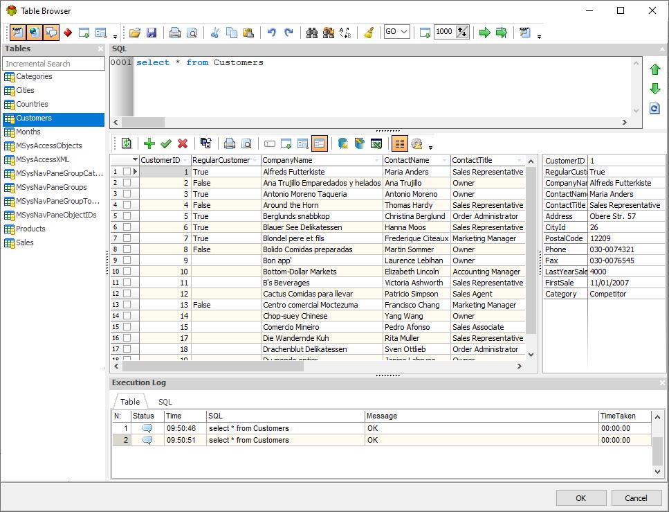 Table Browser