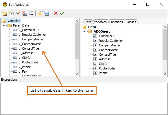 List of variables