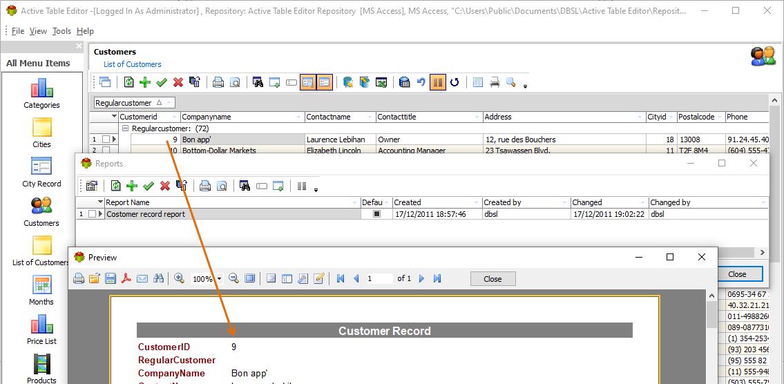 Preview Linked Report