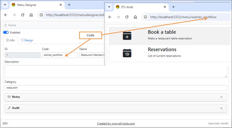 Workflow code