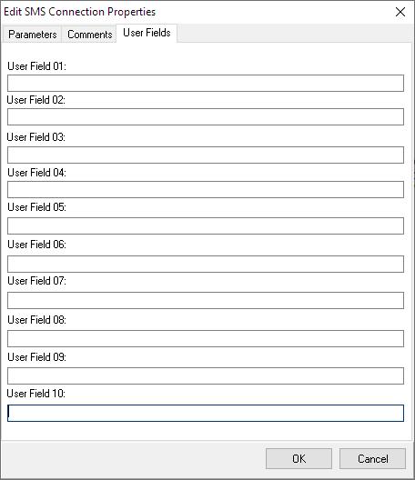 SMS Connection User Fields