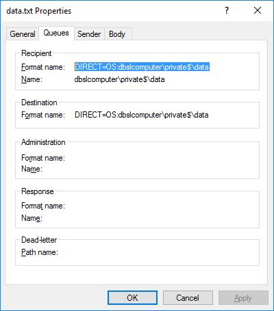 Microsoft Message Queue Connection