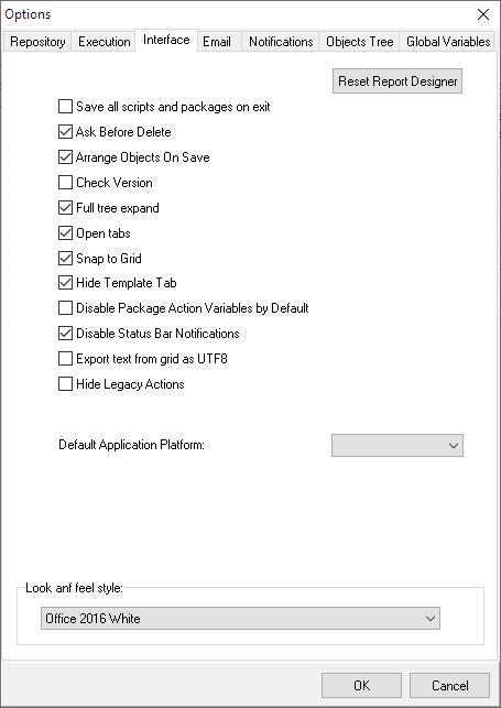Interface Tab
