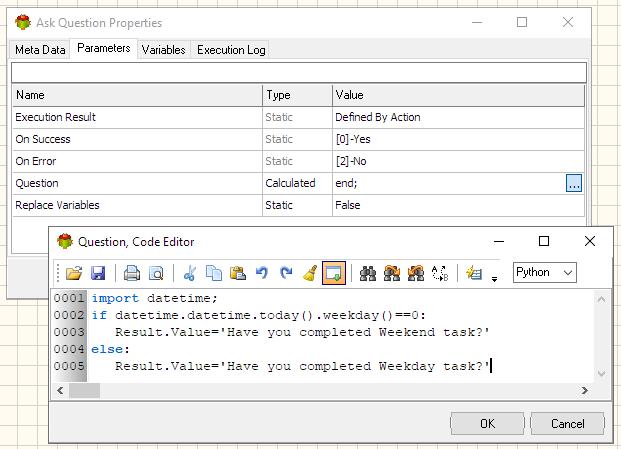 Ask Question Action - Calculated Question example - Python