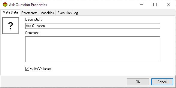 Ask Question Action - Metadata tab