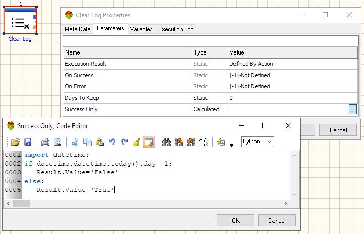 Clear Log Action - Calculated Clear Log Id example - Python