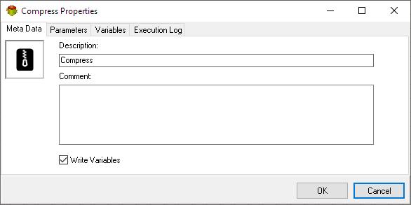 Compress Action - Metadata tab