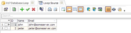 Database Loop Action - File example