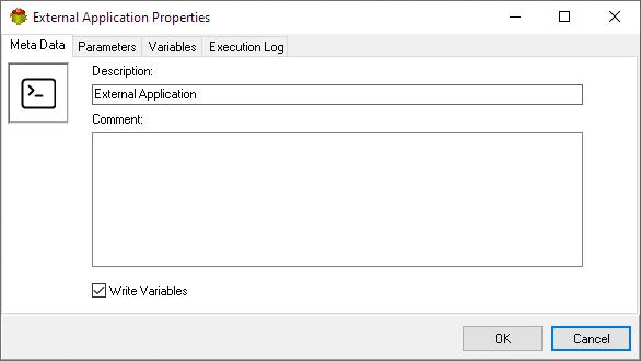 External Application Action - Metadata tab