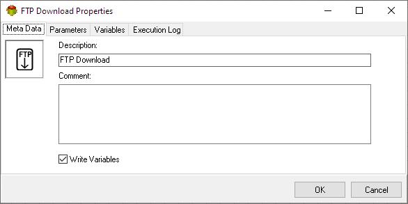 Ftp Download Action - Metadata tab