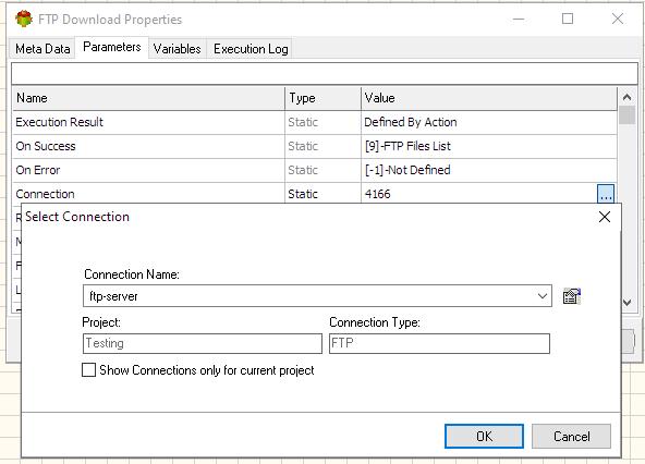 Ftp Download Action - Editing Report Connection