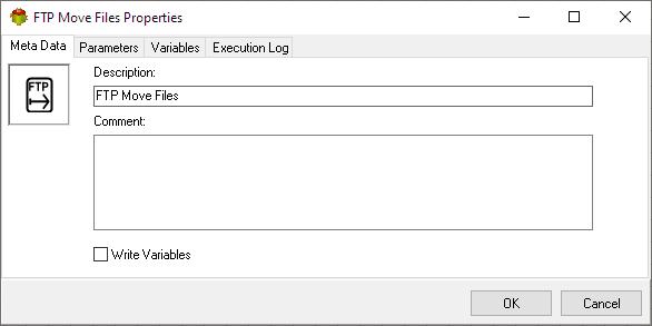 Ftp Move Files Action - Metadata tab