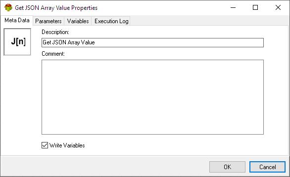 Get JSON Array Value Action - Metadata tab
