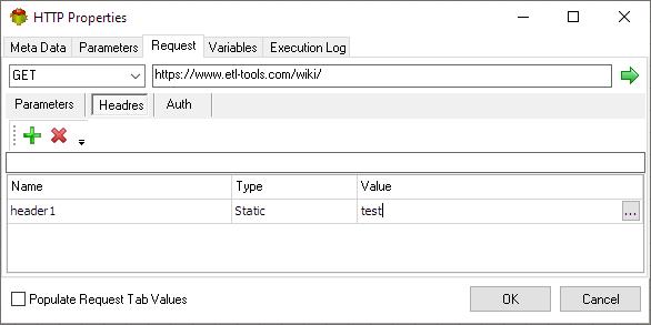 HTTP Action - Request tab headers