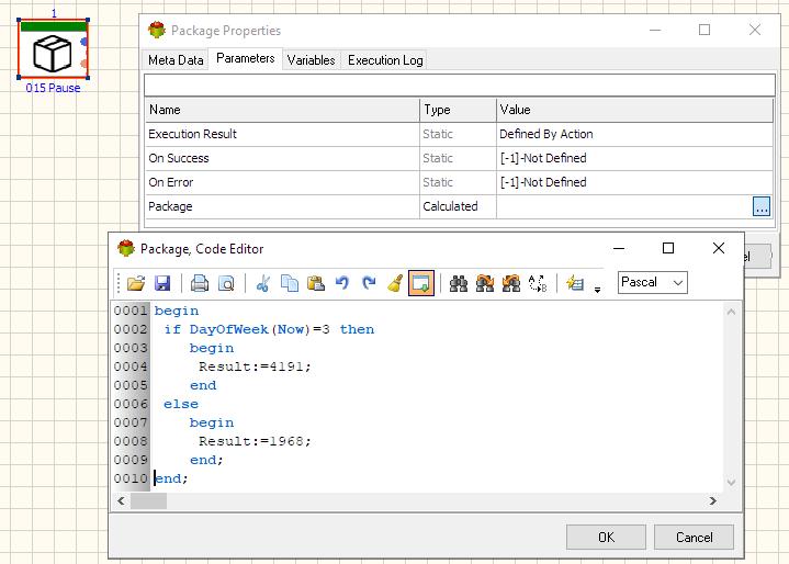 Package Action - Calculated Package ID example - Pascal