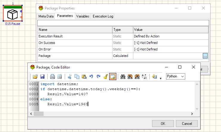 Package Action - Calculated Package ID example - Python