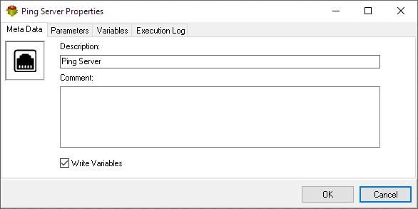 Ping Server Action - Metadata tab