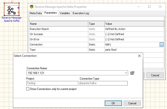 Receive Apache Kafka Message Action - Editing Receive Apache Kafka Message Connection Parameter