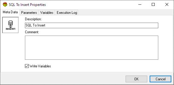 SQL To Insert Dynamic Action - Metadata tab
