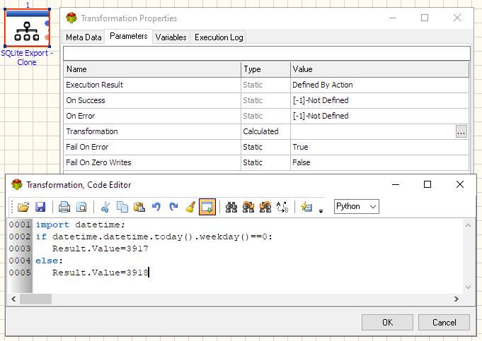 Transformation Action - Calculated Transformation Id example - Python
