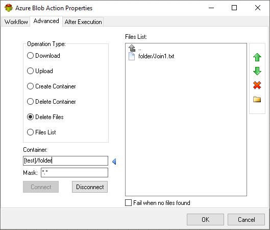 Azure Blob Action Properties