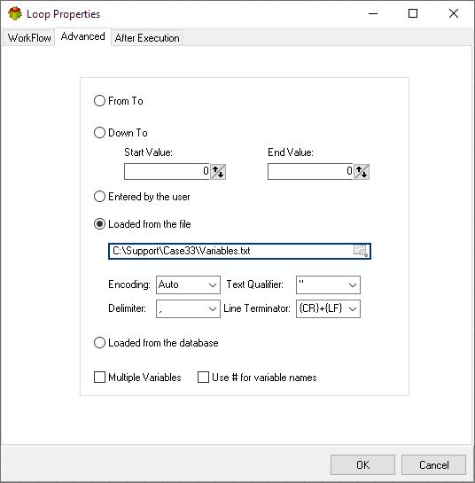 Values tab