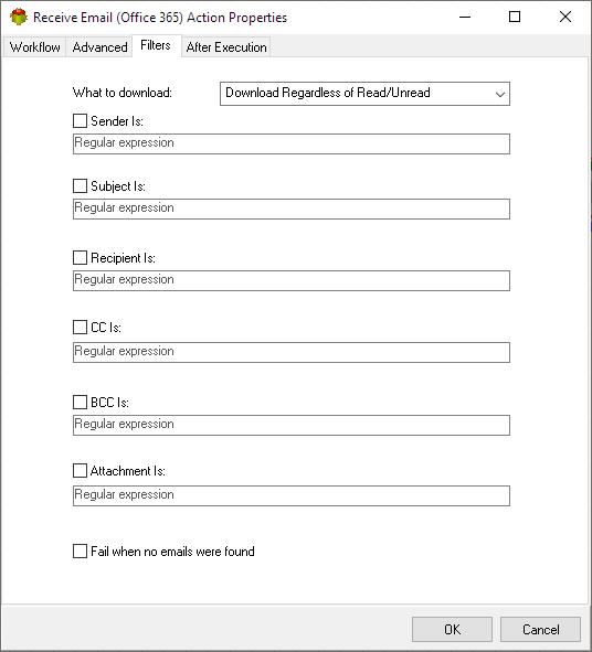 Filters tab