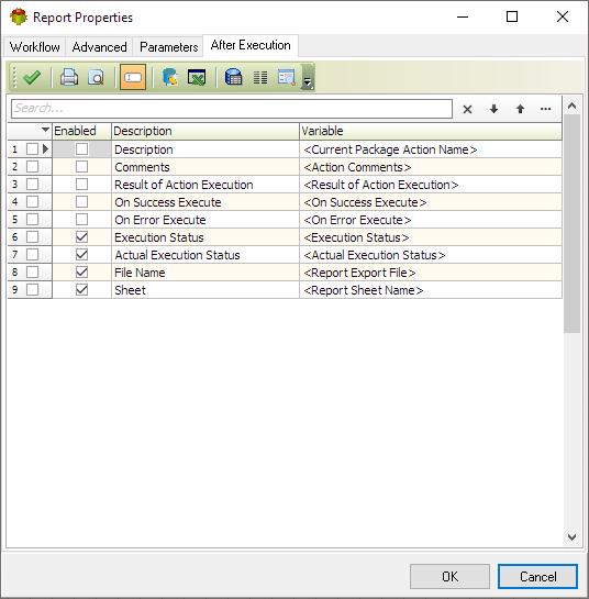 Report Action Variables