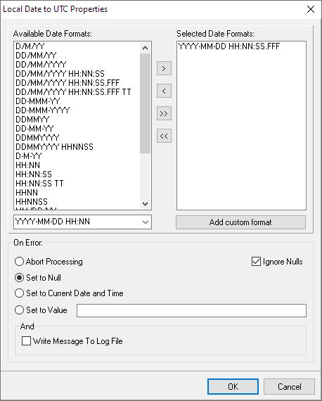 Local Date to UTC Transformation Function Properties