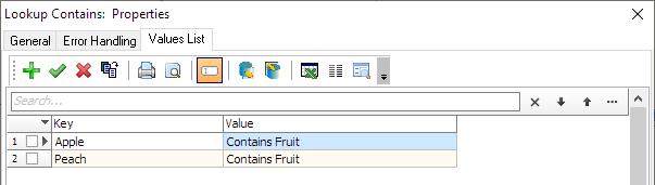 Lookup Contains transformation function properties