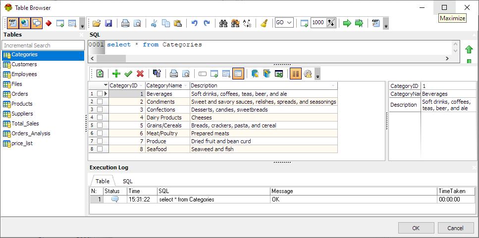 Access Table Browser