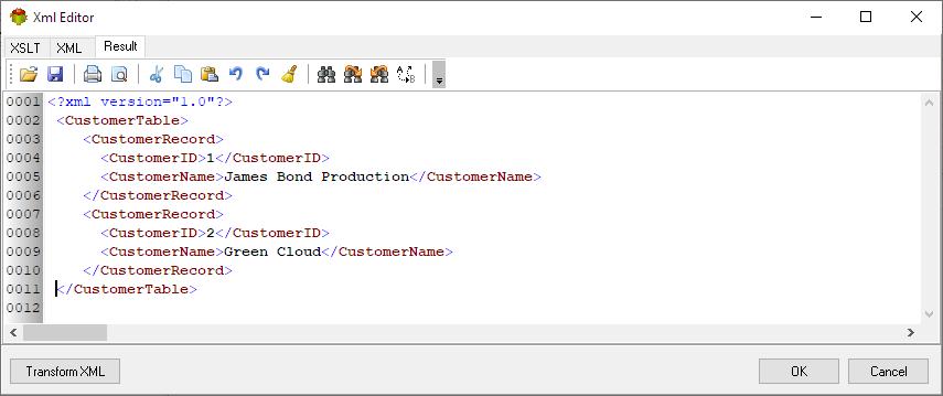 Result of XSLT Transformation