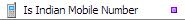 Is Indian Mobile Number Validation Function